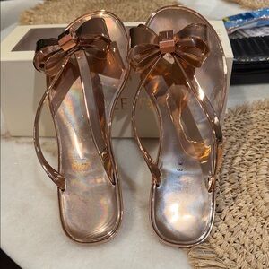 Ted Baker London Metallic Sandals with Bow